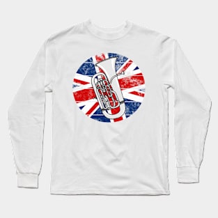 Euphonium UK Flag Britain Euphoniumist British Musician Long Sleeve T-Shirt